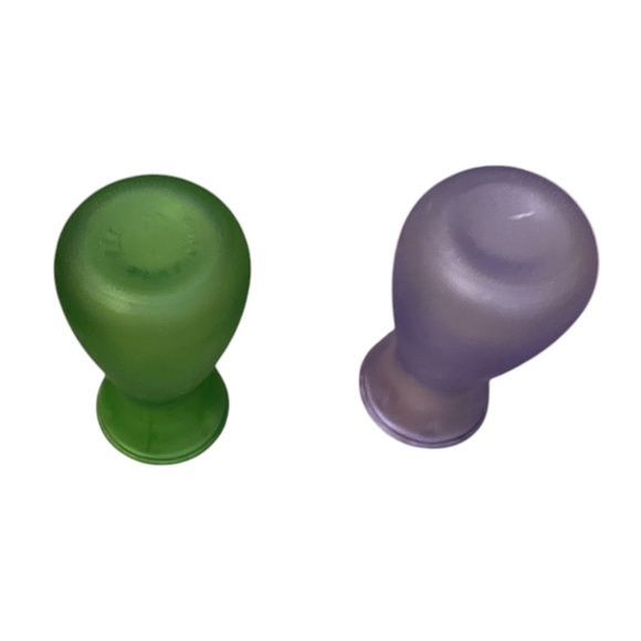 Set Of 2 Pop Of Color Product Of EEC Frosted Glass Bulb Green & Purple‎ Vases - Picture 4 of 7